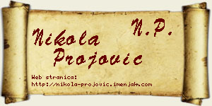 Nikola Projović vizit kartica